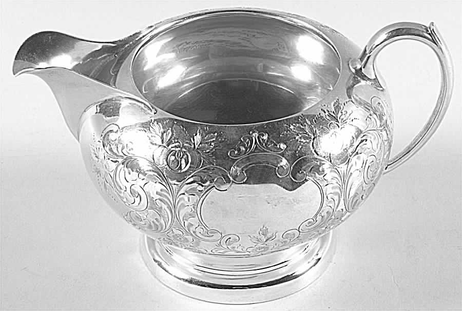 London-Engraved (Sterling, Hollowware) Creamer by Birks Silver-1