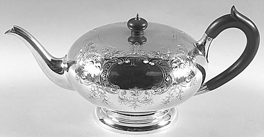 London-Engraved (Sterling, Hollowware) Teapot by Birks Silver-1