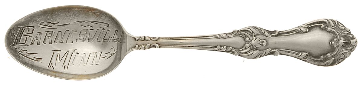 BMS32 (STERLING) Souvenir Spoon (Five O'Clock) by Baker Manchester-1