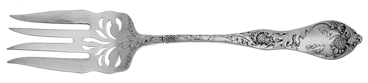 Thistle (Sterling) Small Solid Cold Meat Serving Fork by R. Blackinton & Co-1