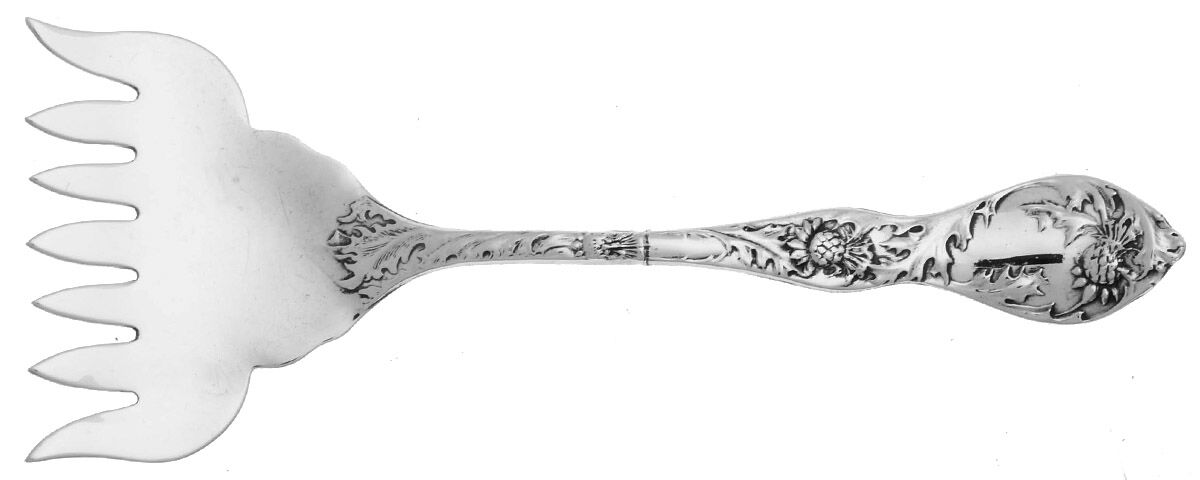 Thistle (Sterling) Small Solid Tined Sardine Serving Fork by R. Blackinton & Co-1