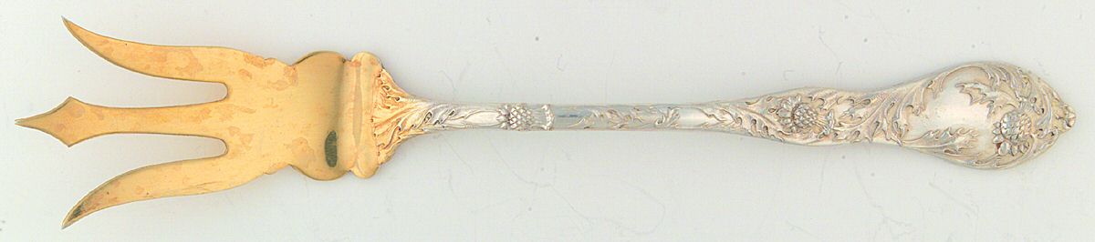 Thistle (Sterling) Large Lettuce Serving Fork by R. Blackinton & Co-1