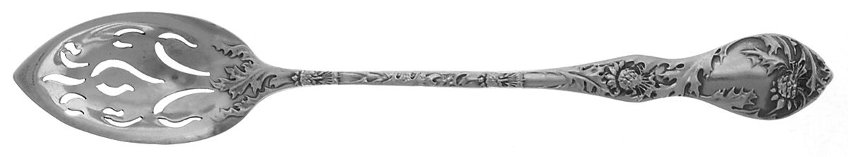 Thistle (Sterling) Pierced Bowl Short Handle Olive Spoon by R. Blackinton & Co-1