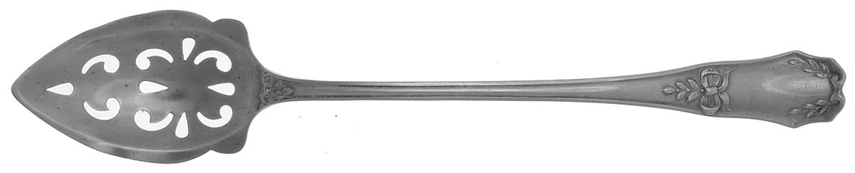 BMS34 (Sterling) Pierced Bowl Long Handle Olive Spoon by Baker Manchester-1