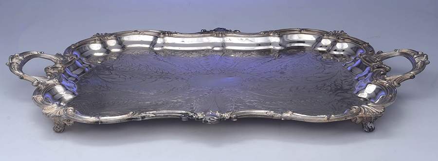 BIM9 (Silverplate, Hollowware) Large Silverplate Waiter Tray by Birmingham Silver Co-1