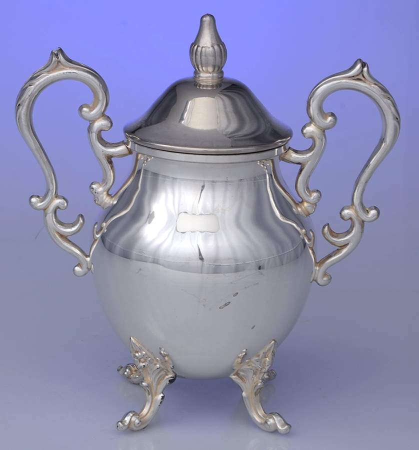 BIM9 (Silverplate, Hollowware) Sugar Bowl & Lid by Birmingham Silver Co-1