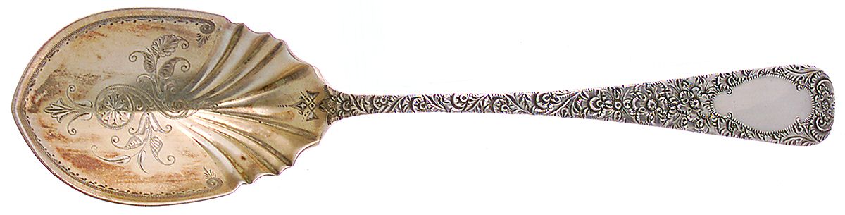 BEY2 (Sterling) Brightcut Solid Large Berry/Casserole Spoon by Bailey & Co-1