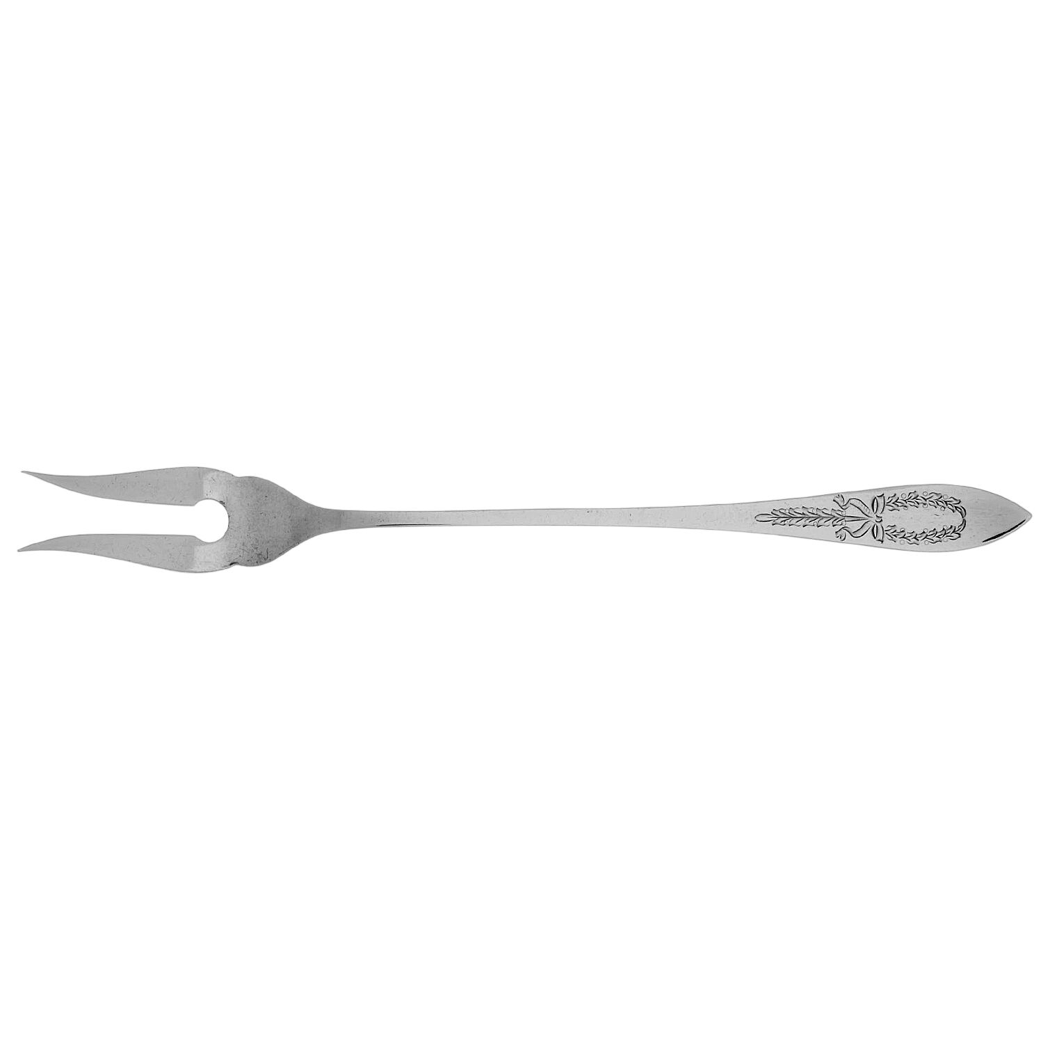 Tudor Wreath (Sterling) Short Handle Pickle/Olive Fork by Birks Silver-1