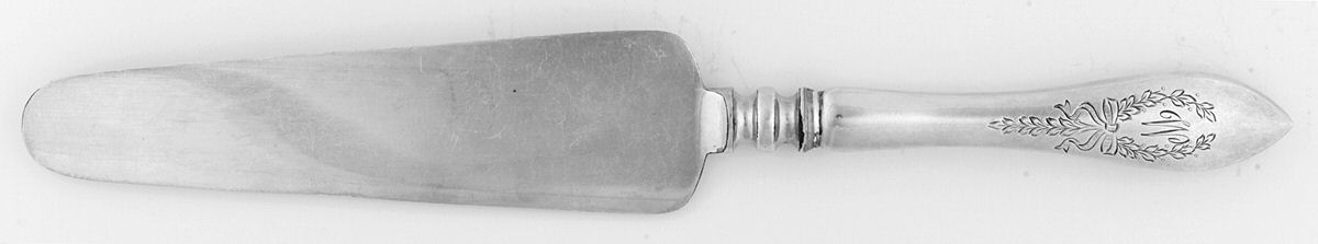 Tudor Wreath (Sterling) Cake Knife with Silverplate Blade by Birks Silver-1
