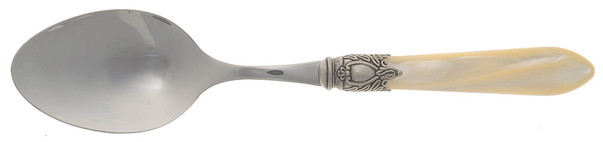 Oxford-Ivory (Stainless, Acrylic) Solid Salad Serving Spoon by Bugatti-1