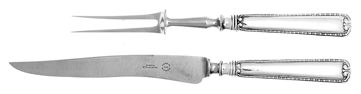 BIR16 (Sterling) Large 2-Piece Roast Carving Set w/Stainless Blade by Birks Silver-1