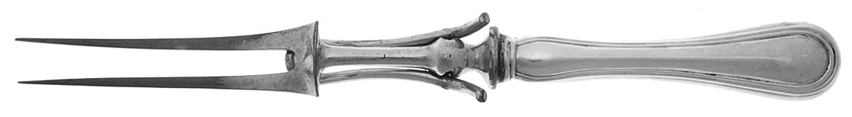 BIR17 (Sterling) Large Stainless-Prong Roast Carving Fork by Birks Silver-1