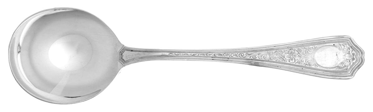 Marlborough (Silverplate) Round Bowl Soup Spoon (Gumbo) by Birks Silver-1
