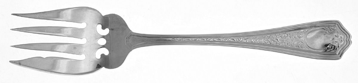 Marlborough (Silverplate) Small Solid Cold Meat Serving Fork by Birks Silver-1