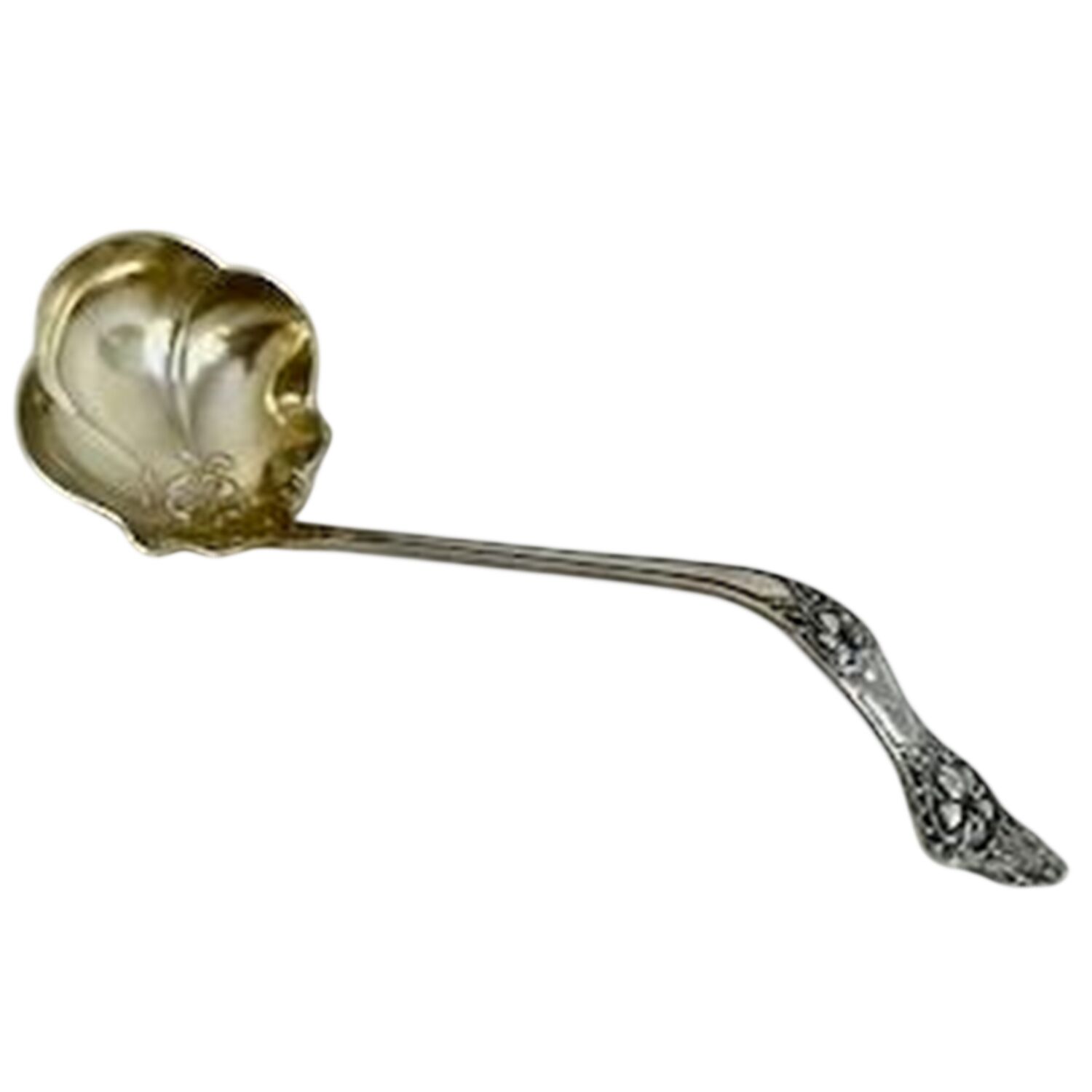 Landers No. 2 (Sterling, 1900, No Monograms) Oyster Ladle Solid Piece by Baker Manchester-1