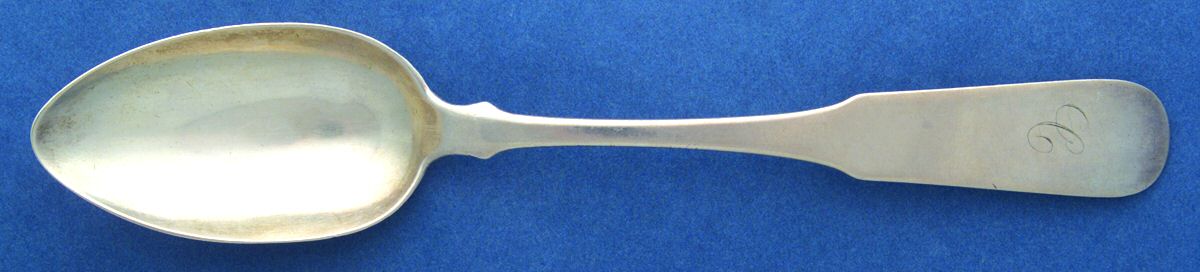 Coin Silver Flatware Tablespoon (Serving Spoon) by Benjamin C Frobisher-1