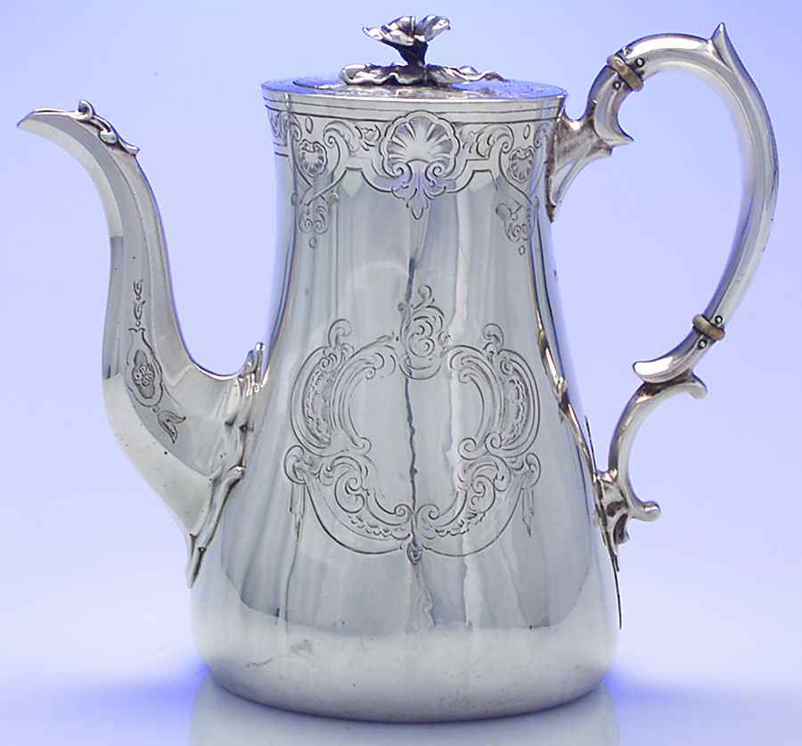 703 (Sterling, 1852, Hollowware) Coffee Pot by Edward, John & Wm Barnard-1