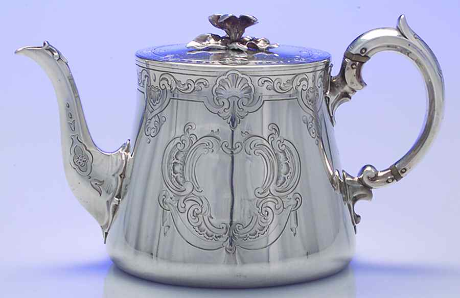 703 (Sterling, 1852, Hollowware) Teapot by Edward, John & Wm Barnard-1