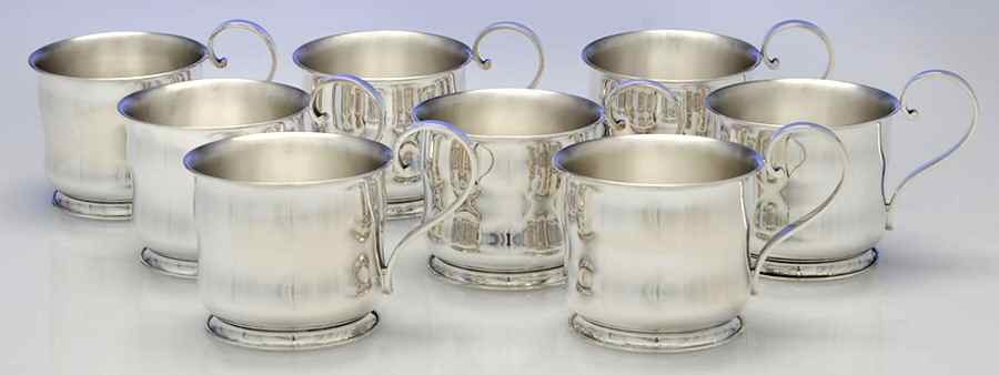 Sterling Hollowware Coffee Cup Missing Liner - Set of 8 by Bruckmann & Sohne-1