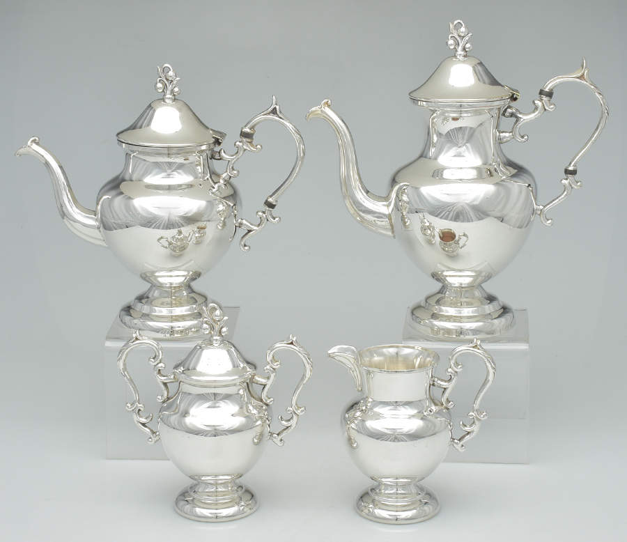 Silverplate Hollowware (4 Piece) Silverplate Tea Set by Birmingham Silver Co-1