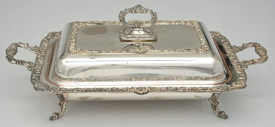 Silverplate Hollowware 3 Part Buffet Server with Cover by Birmingham Silver Co-1