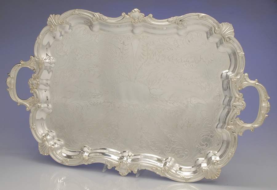 BIM14 (Silverplate, Hollowware) Large Silverplate Waiter Tray by Birmingham Silver Co-1