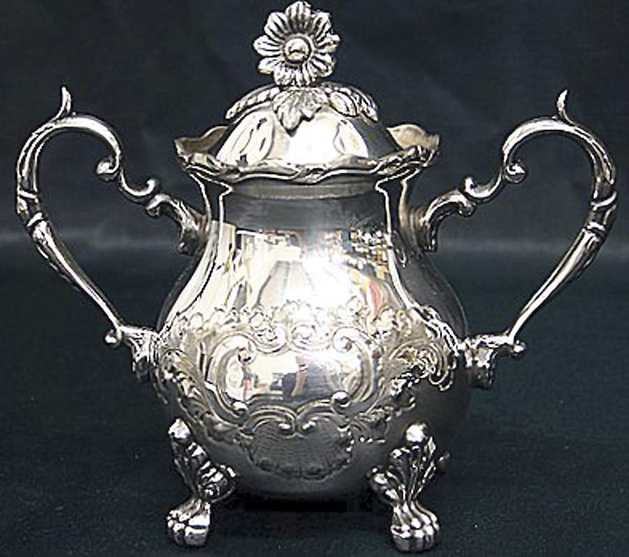BIM15 (Silverplate, Hollowware) Sugar Bowl & Lid by Birmingham Silver Co-1
