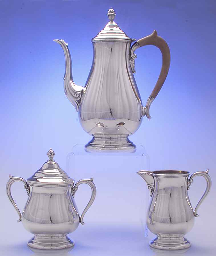 2350 (Silverplate, Hollowware) (3 Pc) Coffee Set (PCP,PCR,PSU) by Benedict-1