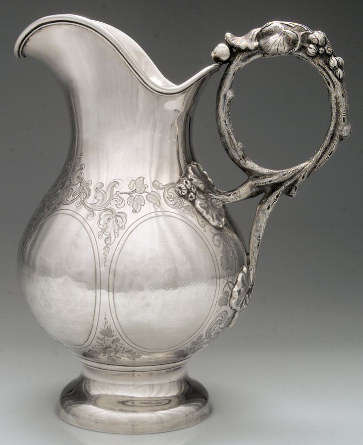 Coin Hollowware Coin Silver Pitcher by Baldwin & Co.-1