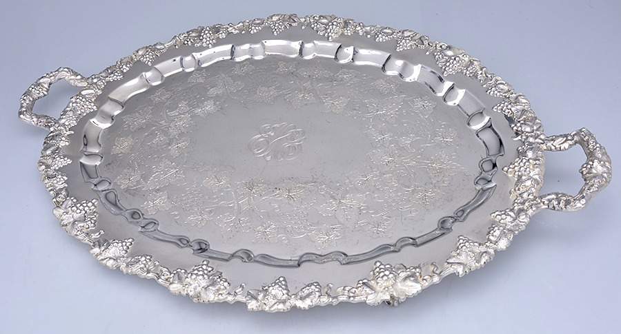 5610 (Silverplate, Hollowware) Large Footed Waiter Tray by Barbour Silver (USA)-1