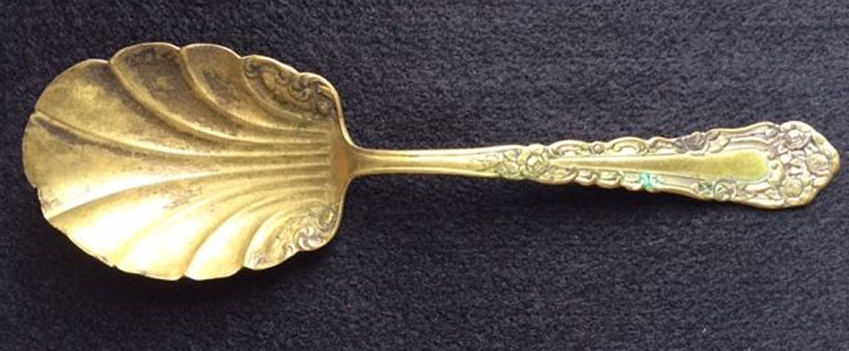 Benedict Six (Silverplate) Solid Serving Spoon by Benedict-1