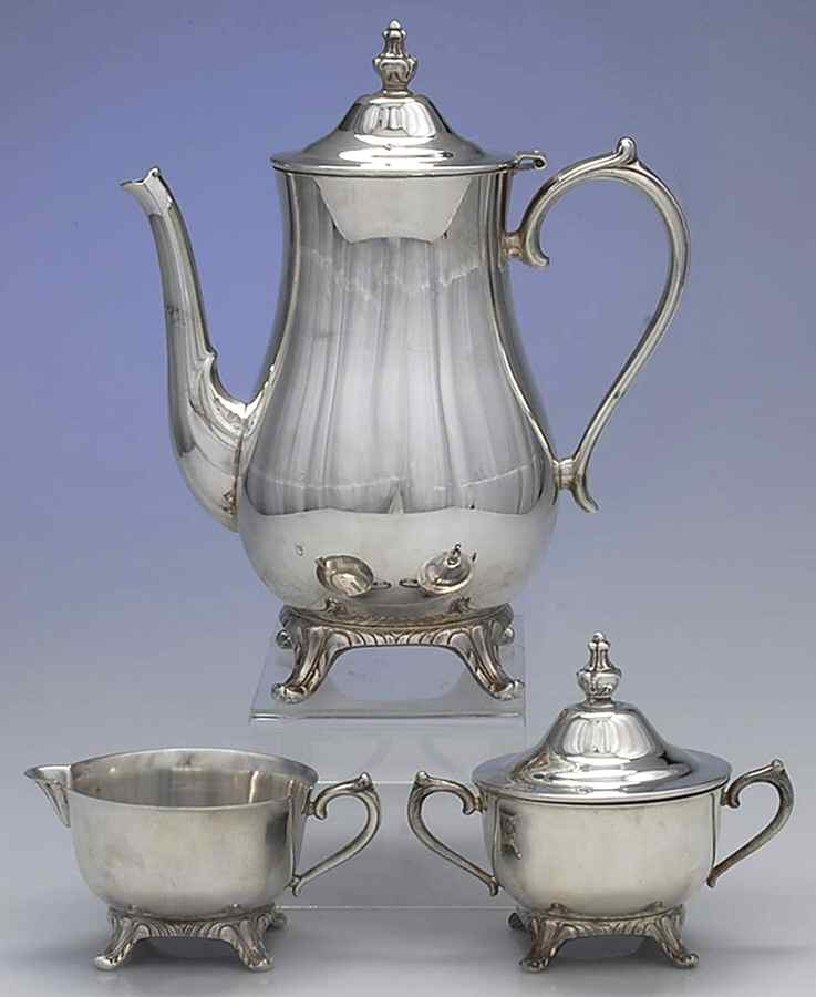 Silverplate Hollowware (3 Pc) Coffee Set (PCP,PCR,PSU) by Luther Boardman & Son-1