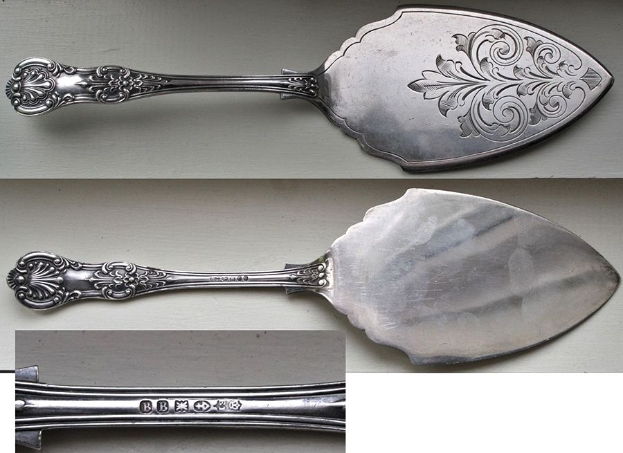 B1Bb1b1 (Silverplate) Bright Cut Solid Pastry Server by Briddon Brothers-1