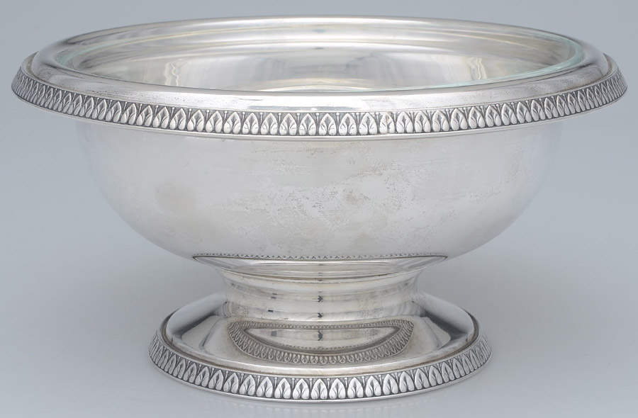 Empire (Sterling, Hollowware) Caviar Server with Gllass Liner by Buccellati-1