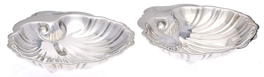Silverplate Hollowware (Set of 2) Shell Bon Bon Bowl by Barker Bros Ltd. Flatware-1