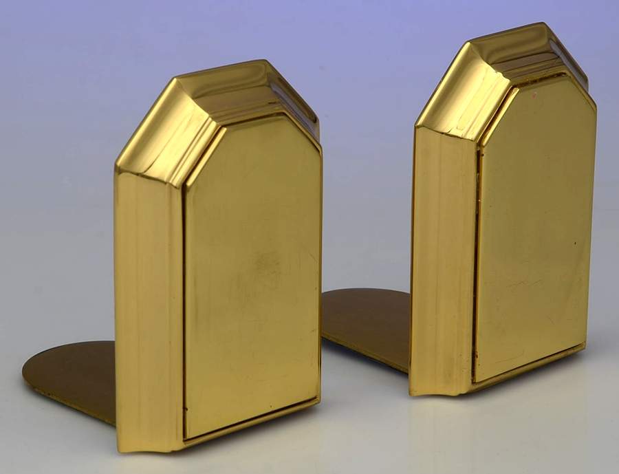 Estate Series (Brass, Hollowware) Pair of Bookends by Baldwin Brass-1