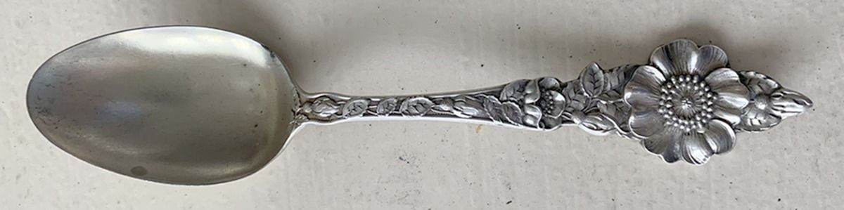 Floral Series (Sterling) Five O'Clock Spoon by Baker Manchester-1