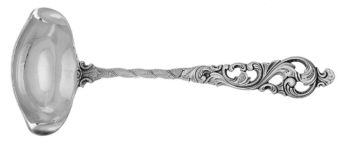 Dobbel Rokokko (Sterling) Ladle-Gravy/Solid Piece W/Hook by Brodrene Lohne (Norway)-1