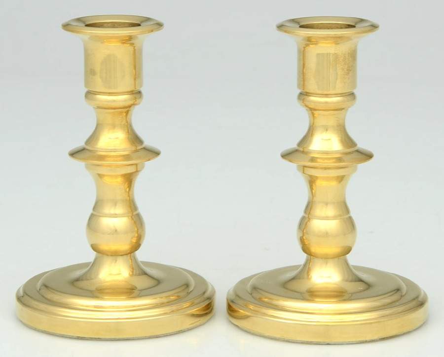 Brass Candlesticks Pair of 4" Candlesticks by Baldwin Brass-1