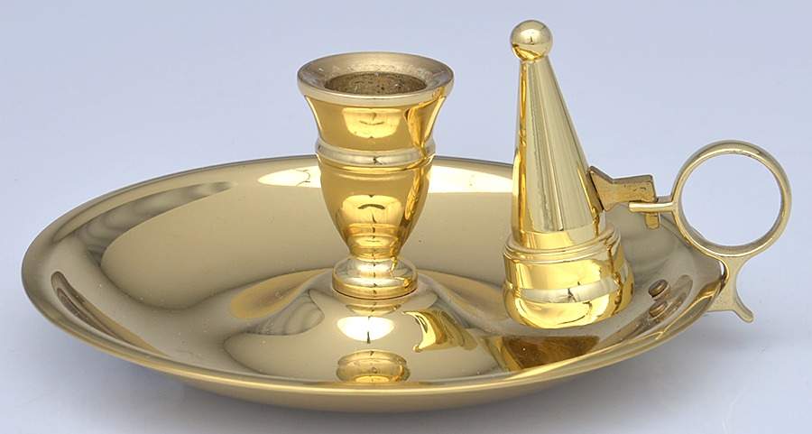 Brass Candlesticks Chamberstick with Snuffer by Baldwin Brass-1