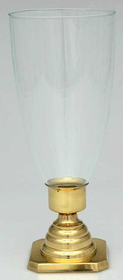 Brass Candlesticks Hurricane Lamp & Globe by Baldwin Brass-1