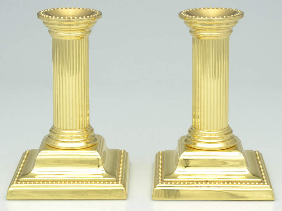 Brass Candlesticks Pair of 7" Smithsonian Candlesticks by Baldwin Brass-1