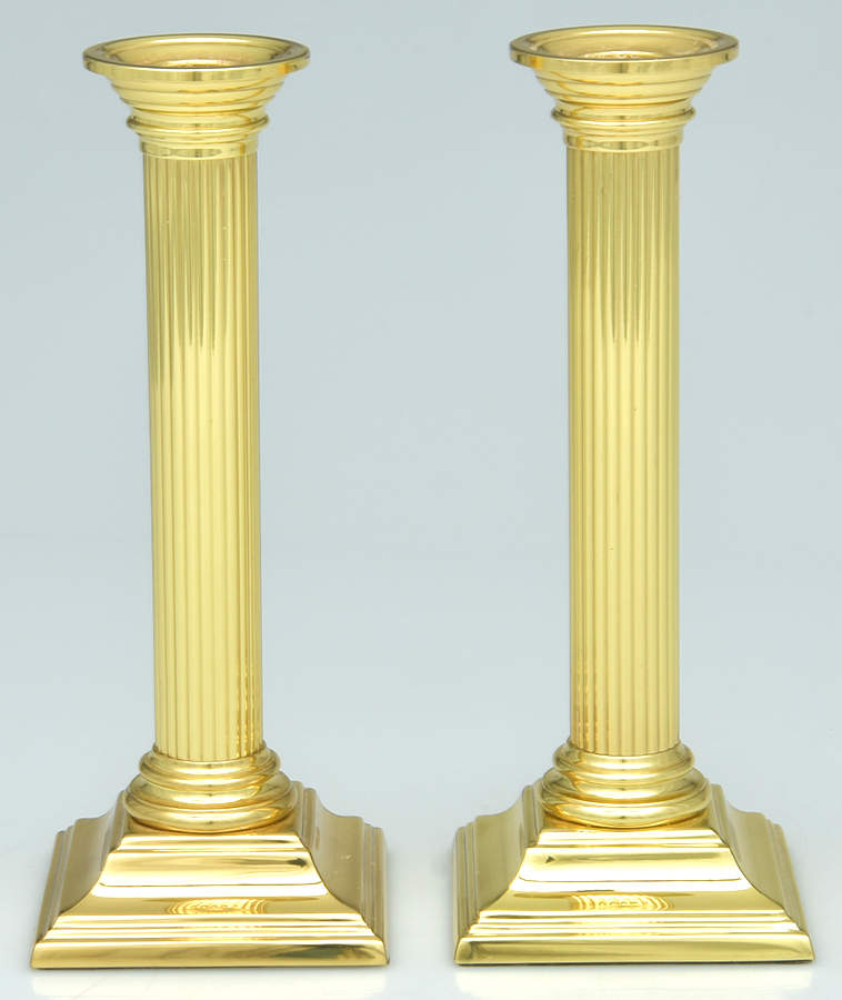 Brass Candlesticks Pair of 8" Smithsonian Candlesticks by Baldwin Brass-1