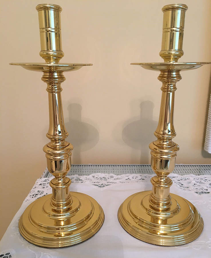 Brass Candlesticks Pair of 10" Candlesticks by Baldwin Brass-1