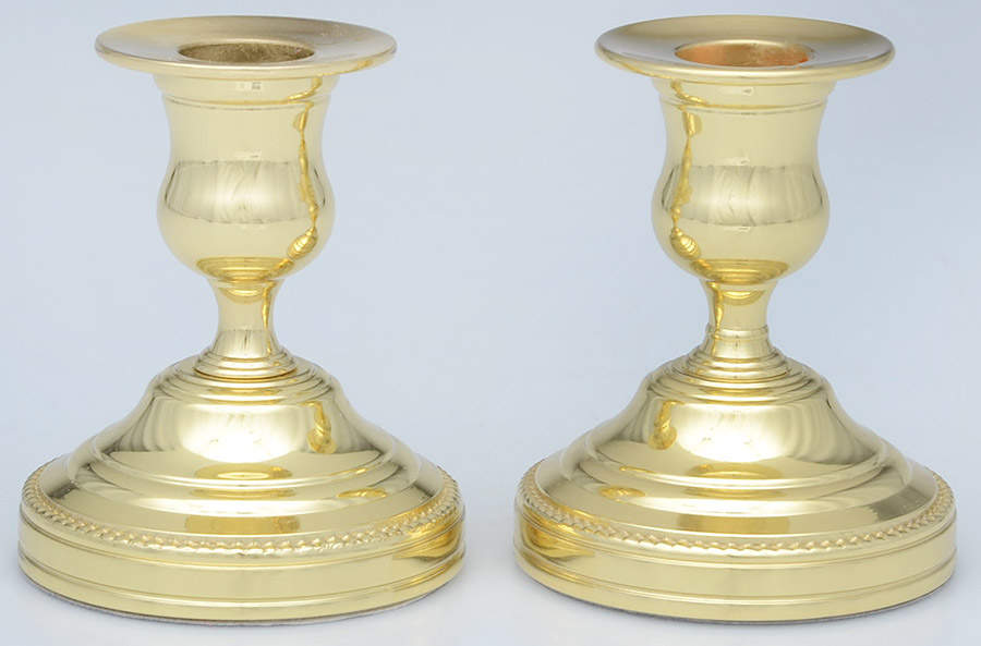Brass Candlesticks Pair of 3" Console Candleholders by Baldwin Brass-1