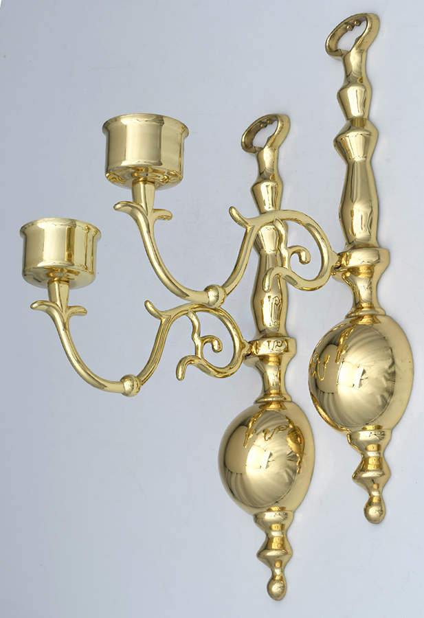 Brass Candlesticks Pair of Wall Sconces by Baldwin Brass-1