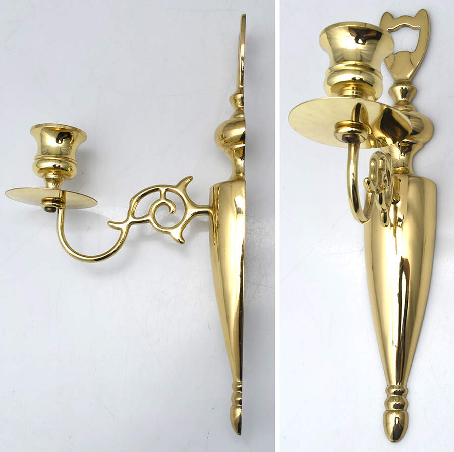 Brass Candlesticks Wall Sconce by Baldwin Brass-1