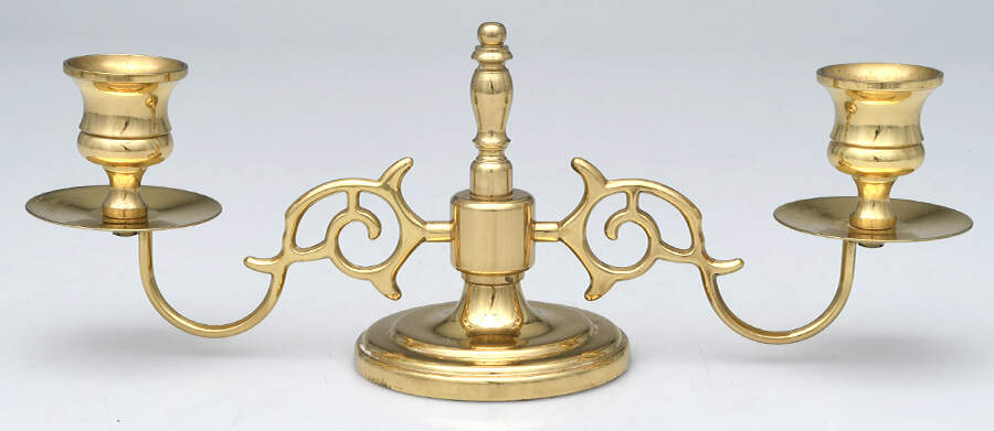 Brass Candlesticks 4" 2 Light Candelabra by Baldwin Brass-1