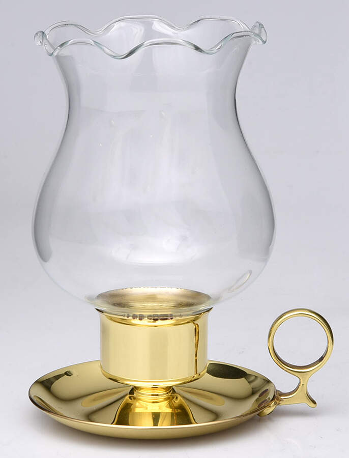 Brass Candlesticks Chamberstick with Globe by Baldwin Brass-1