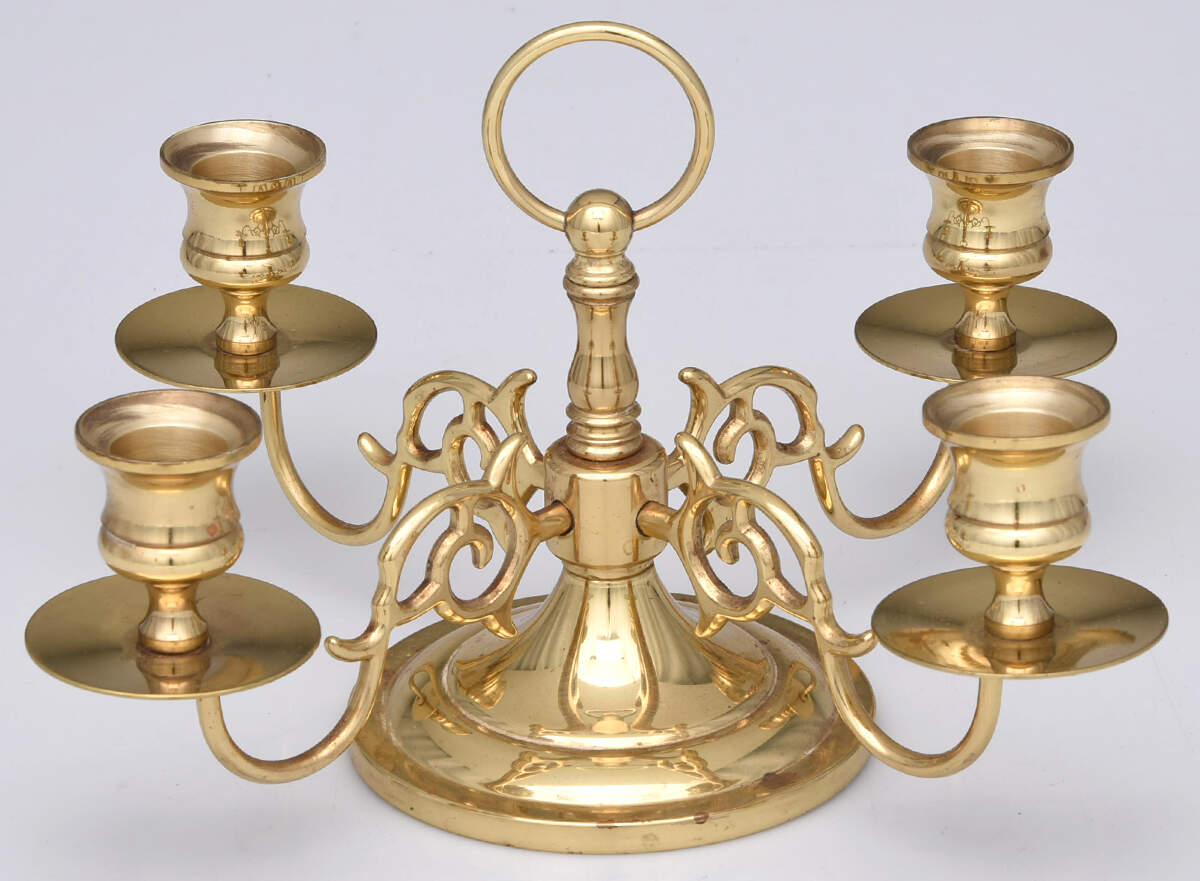 Brass Candlesticks 4 Light Candelabra by Baldwin Brass-1